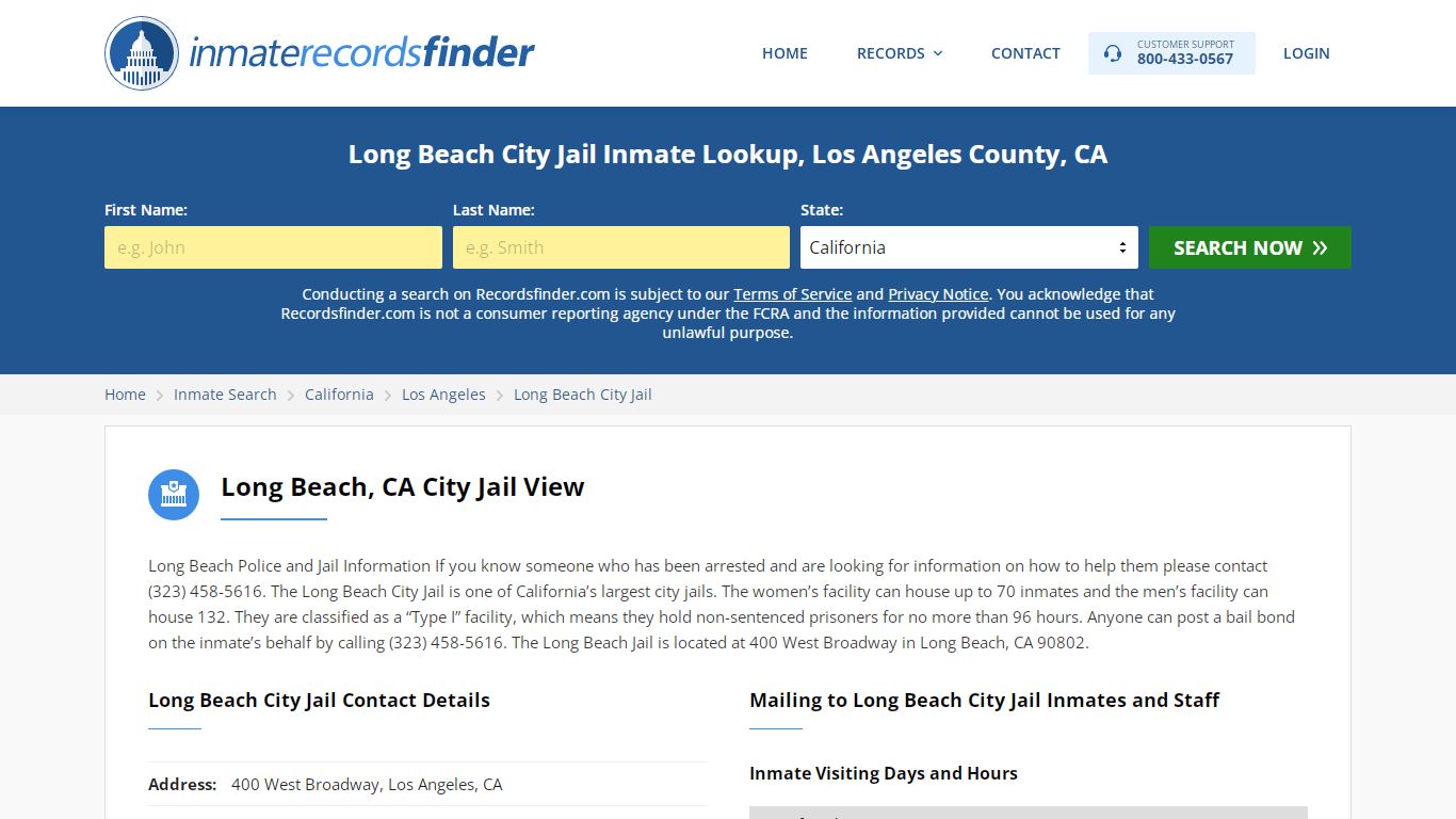 Long Beach City Jail Roster & Inmate Search, Los Angeles ...
