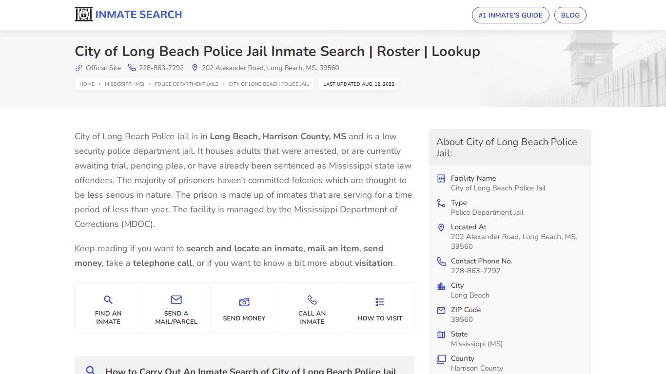 City of Long Beach Police Jail Inmate Search | Roster | Lookup